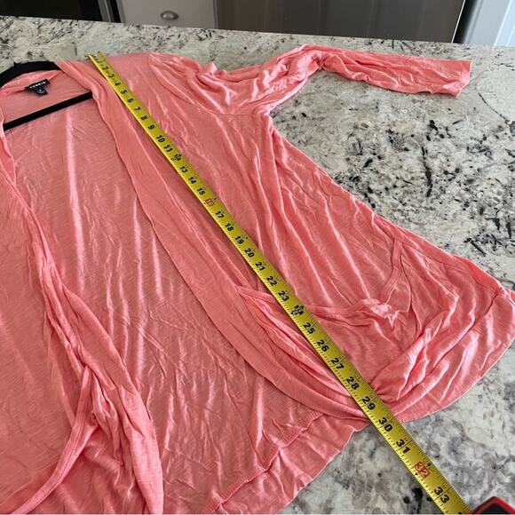 Torrid Coral Curved Cardigan Slub Cocoon Cardigan Open Front Sweater 2X NWT - Picture 10 of 14